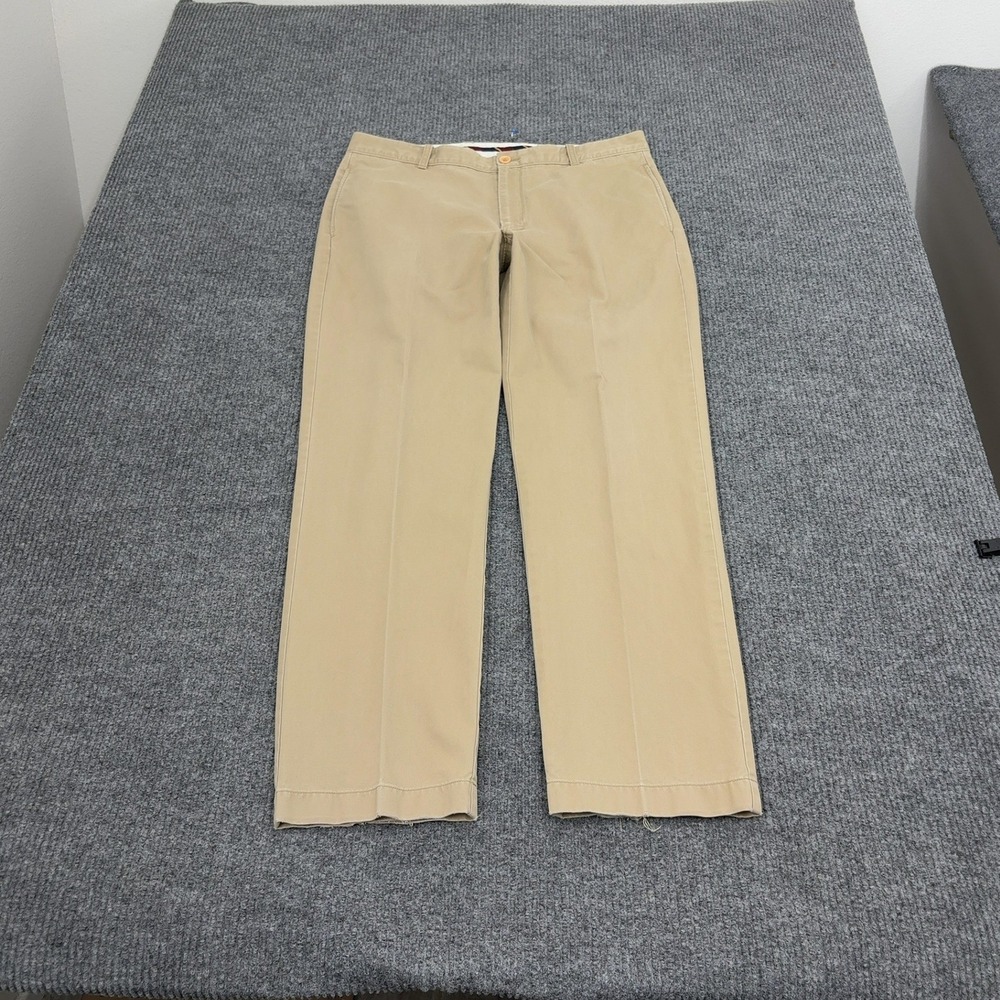 J Crew Essential Chino Pants Mens 36W‎ 32L Khaki Cotton Casual Classic Style